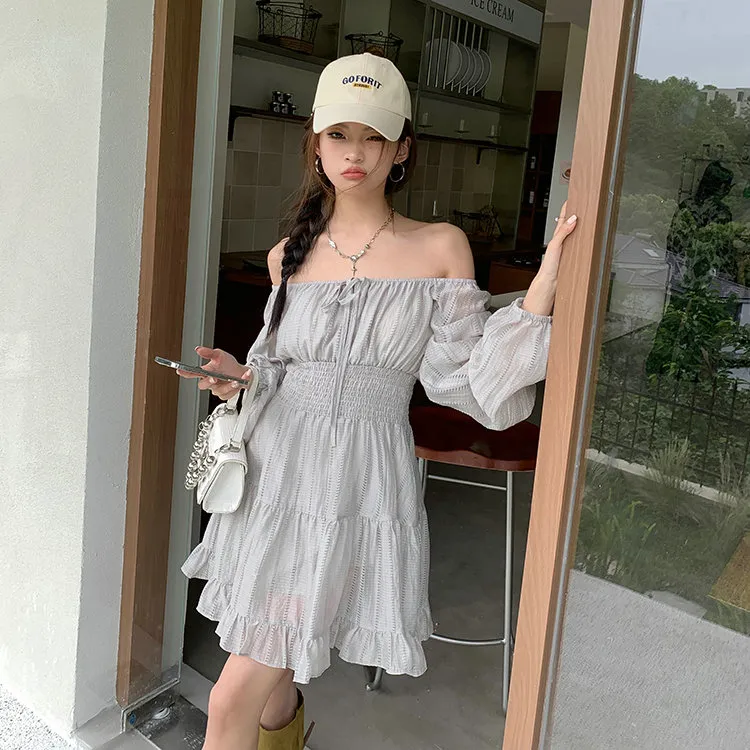 PLANE DRIFT Long Sleeved Dresses Women's Gray-3