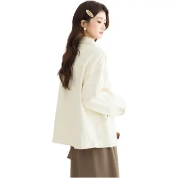 PLANE DRIFT Denim Jacket Women's Beige Apricot