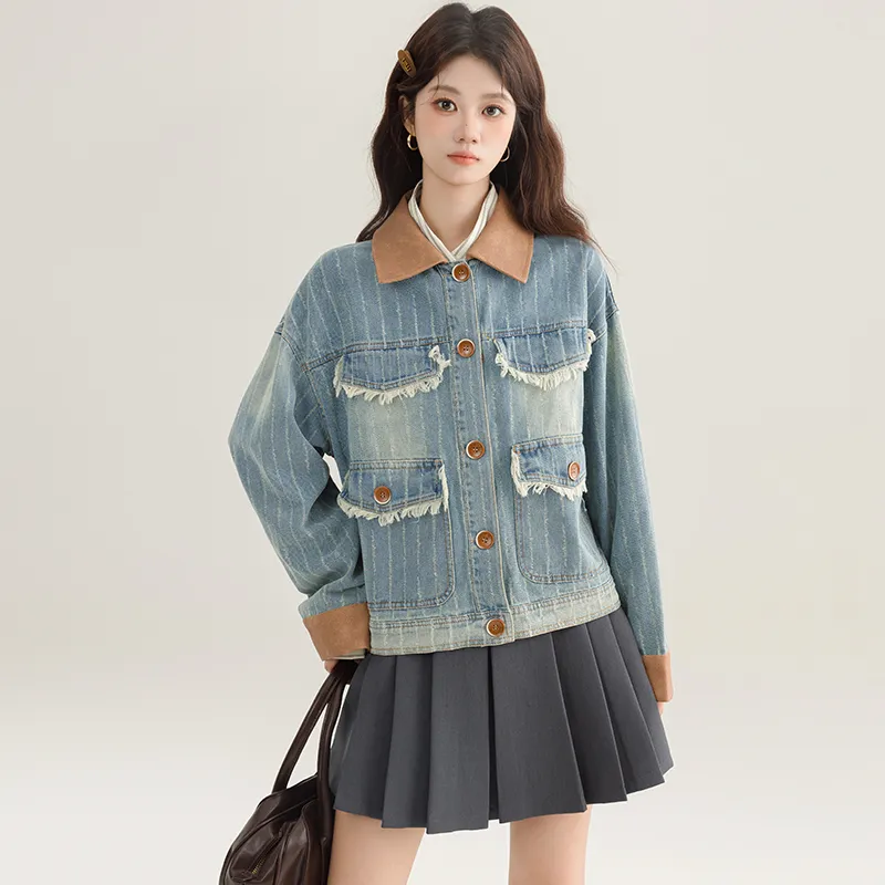 PLANE DRIFT Denim Jacket Women's Blue-3