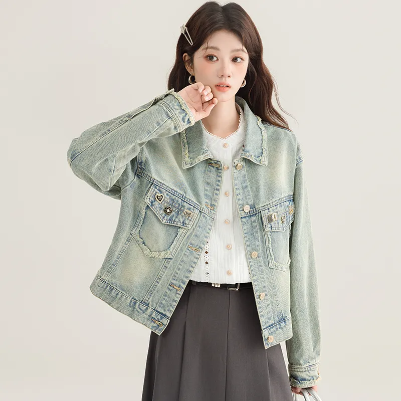 PLANE DRIFT Denim Jacket Women's Blue-3
