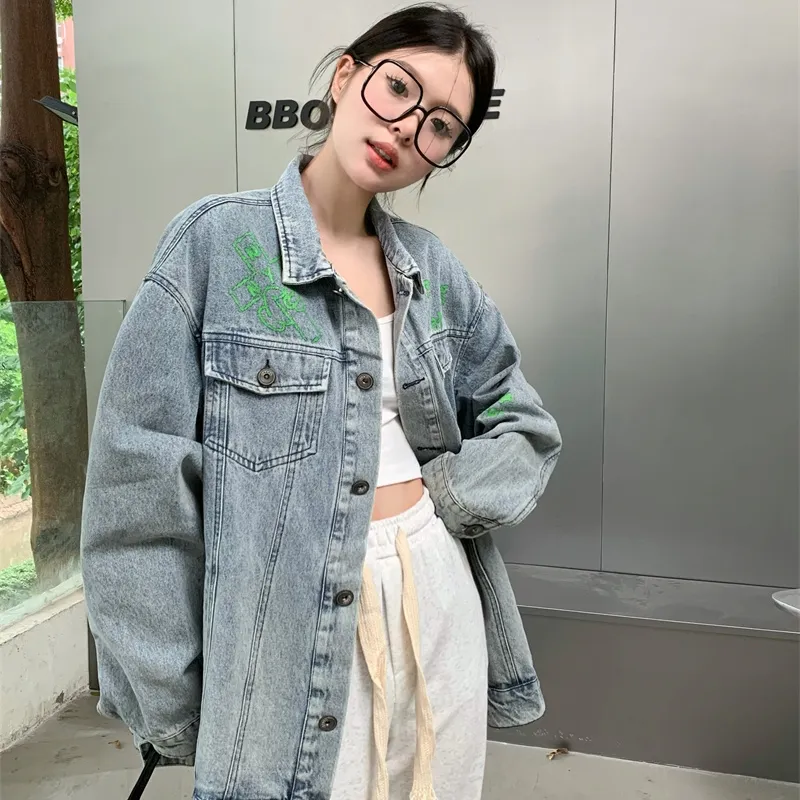 PLANE DRIFT Denim Jacket Unisex Vintage Blue-2