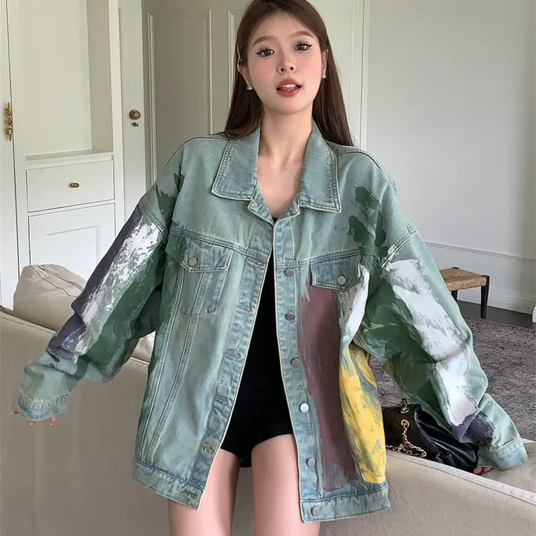 PLANE DRIFT Denim Jacket Unisex Distressed Color-1