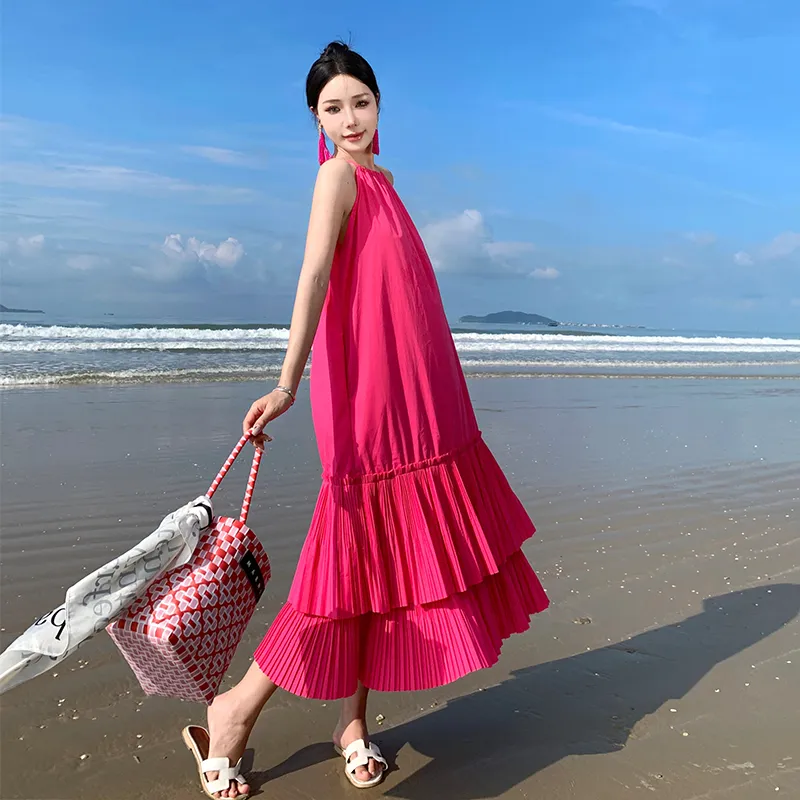 PLANE DRIFT Slip Dresses Women's Rose Red-4