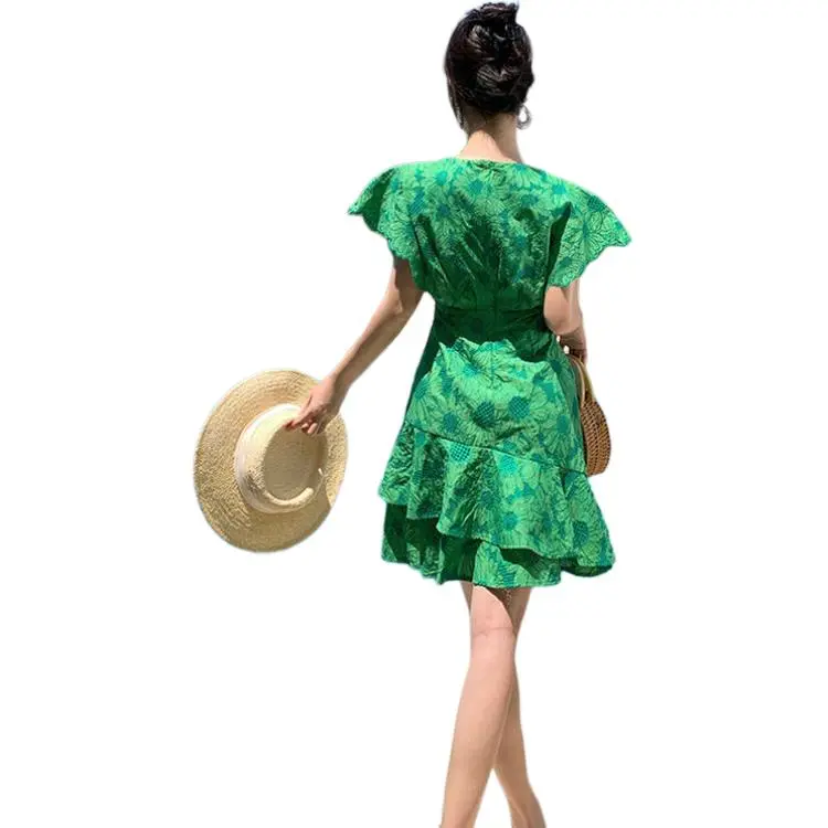PLANE DRIFT Short Sleeved Dresses Women's Green-0