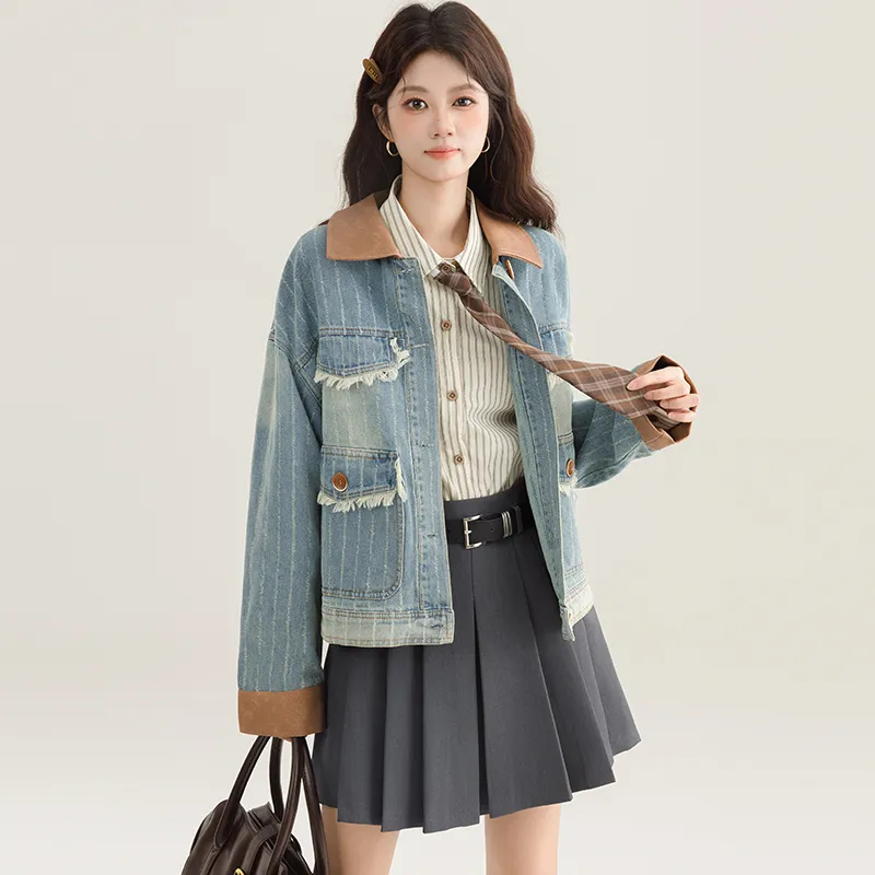 PLANE DRIFT Denim Jacket Women's Blue-2