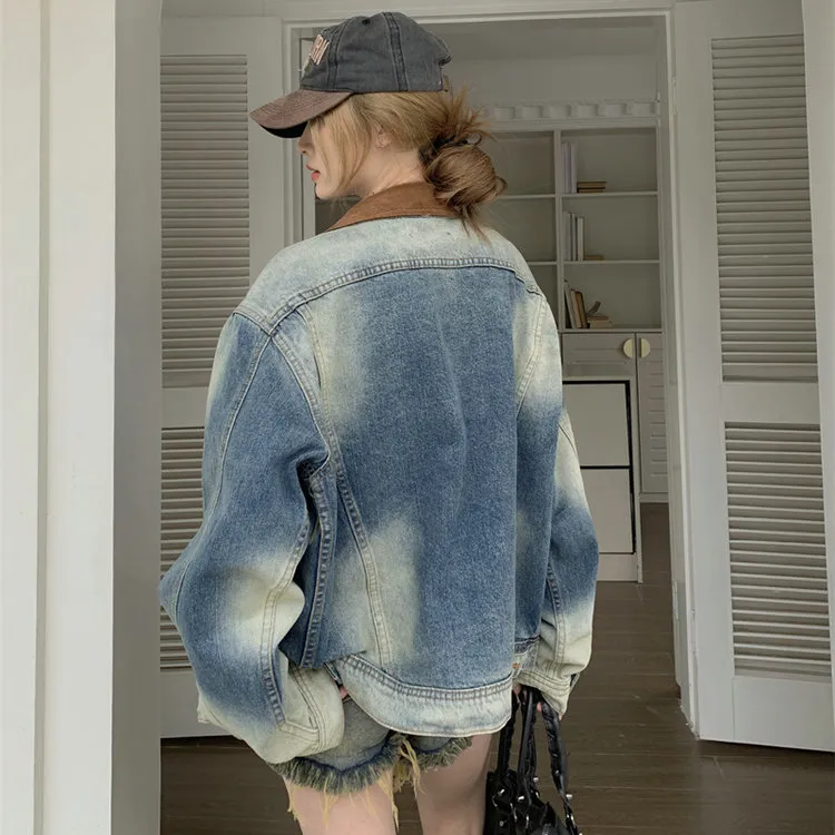 PLANE DRIFT Denim Jacket Women's Vintage Blue-4