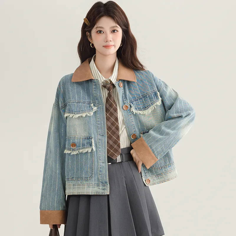 PLANE DRIFT Denim Jacket Women's Blue-1