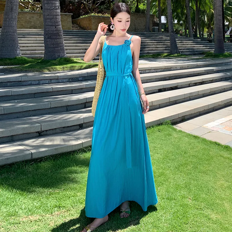 PLANE DRIFT Slip Dresses Women's Blue-4