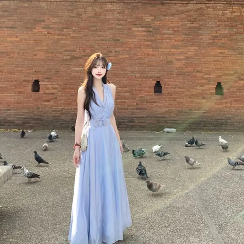 PLANE DRIFT Sleeveless Dress Women's Snow Crystal Blue-6