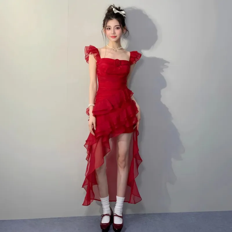 PLANE DRIFT Sleeveless Dress Women's Red-4