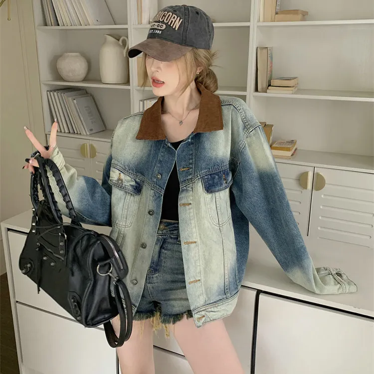 PLANE DRIFT Denim Jacket Women's Vintage Blue-3