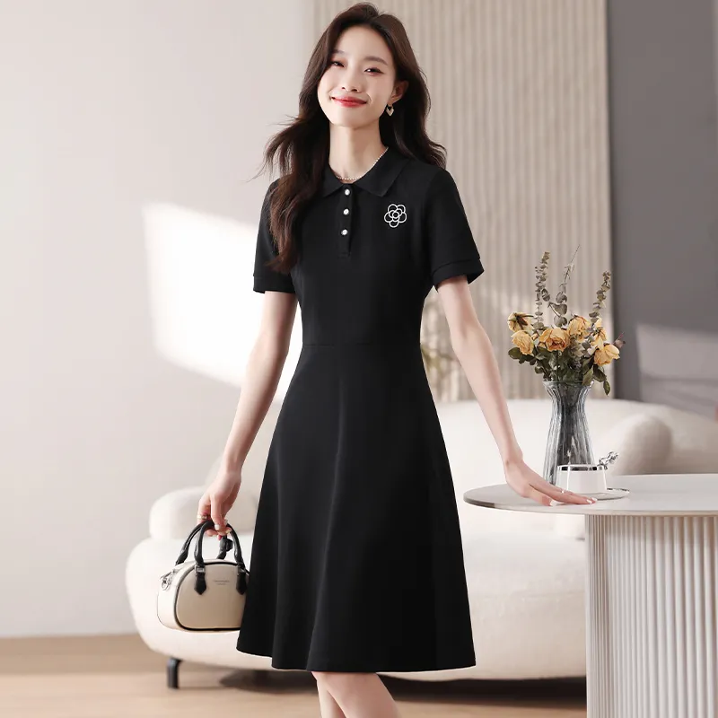 PLANE DRIFT Short Sleeved Dresses Women's Black-4