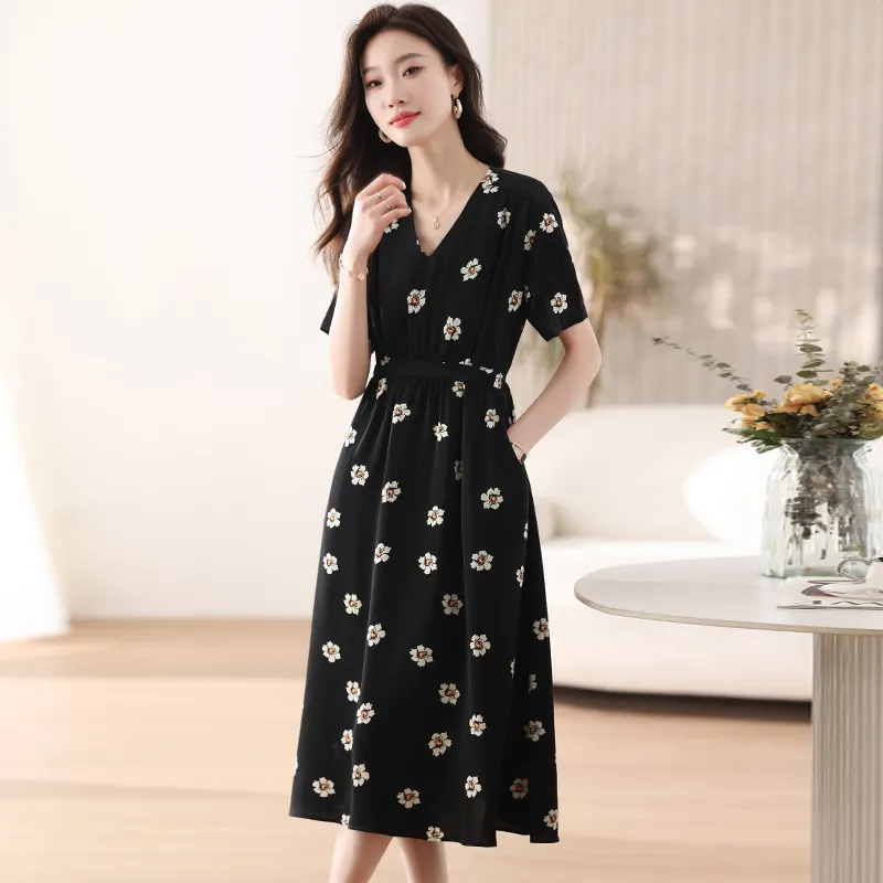 PLANE DRIFT Short Sleeved Dress Women's Black-3