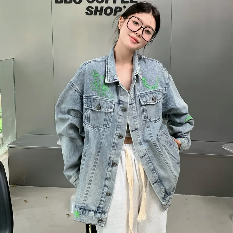 PLANE DRIFT Denim Jacket Unisex Vintage Blue-1