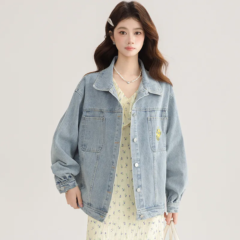 PLANE DRIFT Denim Jacket Unisex Light Blue-4