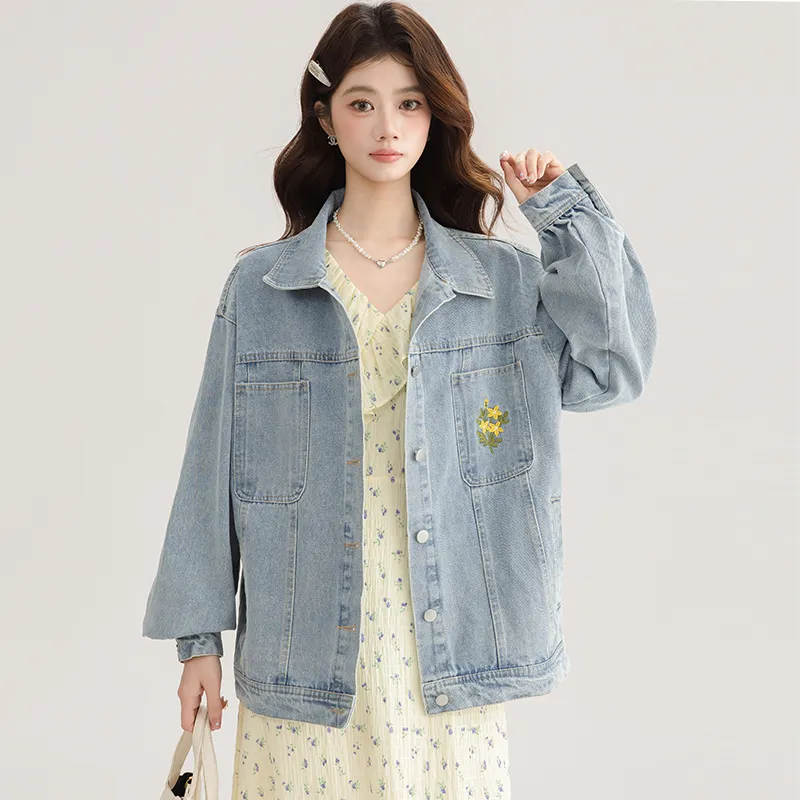 PLANE DRIFT Denim Jacket Unisex Light Blue-3
