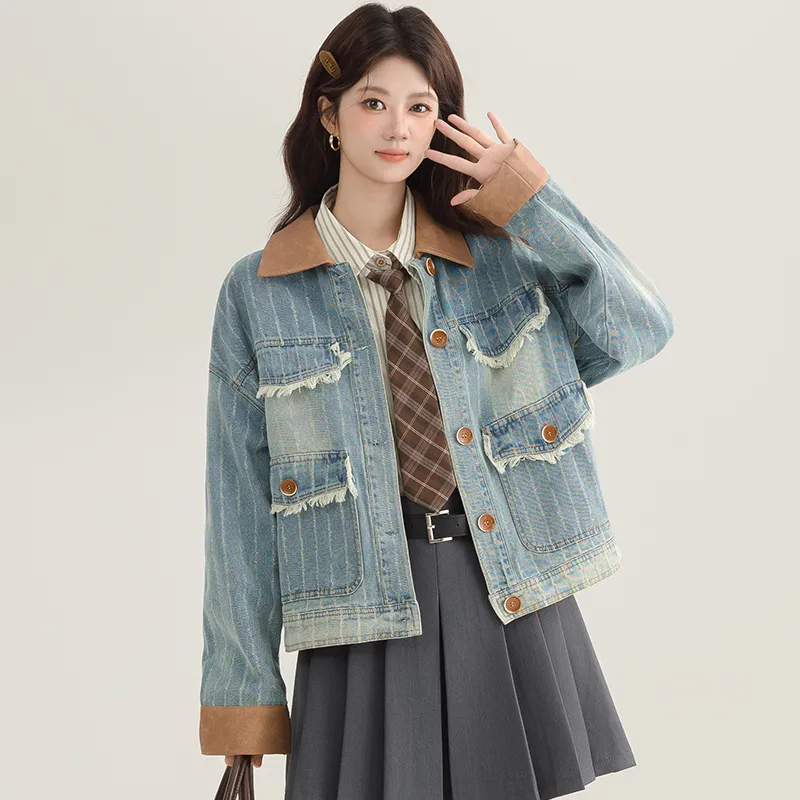 PLANE DRIFT Denim Jacket Women's Blue-4