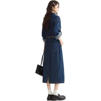 PLANE DRIFT Long Sleeved Dresses Women's Dark Blue