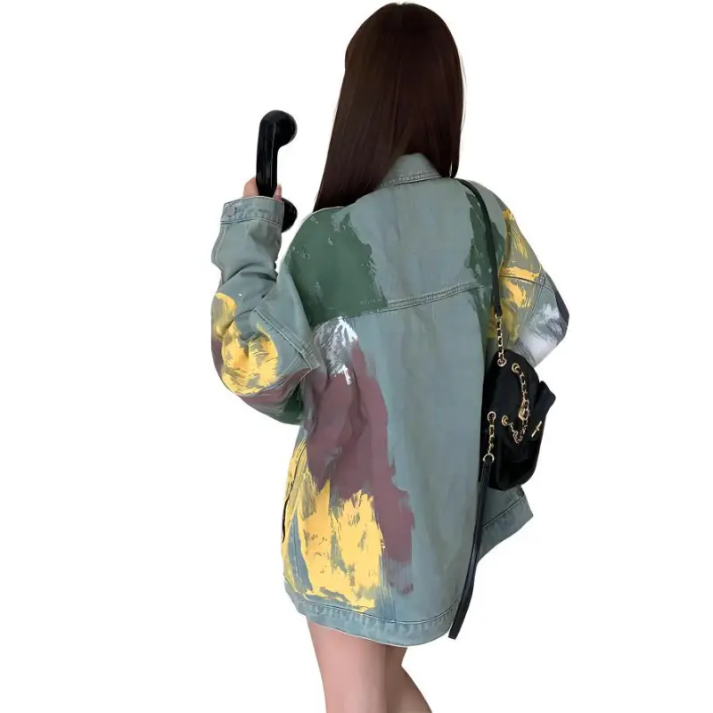 PLANE DRIFT Denim Jacket Unisex Distressed Color-0