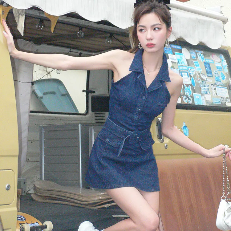 PLANE DRIFT Sleeveless Dress Women's Dark Blue-5
