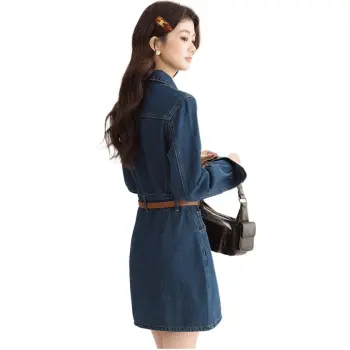 PLANE DRIFT Long Sleeved Dresses Women's Dark Blue