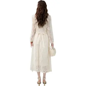 PLANE DRIFT Long Sleeved Dresses Women's Apricot