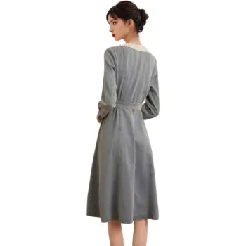 PLANE DRIFT Long Sleeved Dresses Women's Light Blue