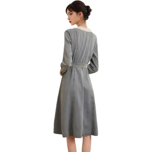 PLANE DRIFT Long Sleeved Dresses Women's Light Blue
