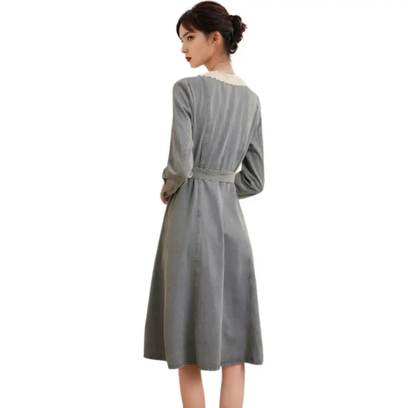 PLANE DRIFT Long Sleeved Dresses Women's Light Blue-0