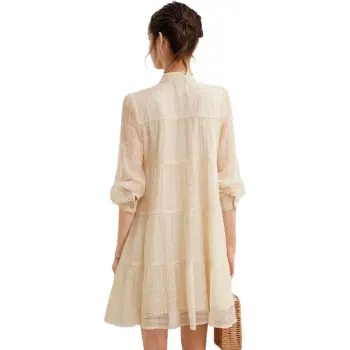 PLANE DRIFT Long Sleeved Dress Women's Apricot