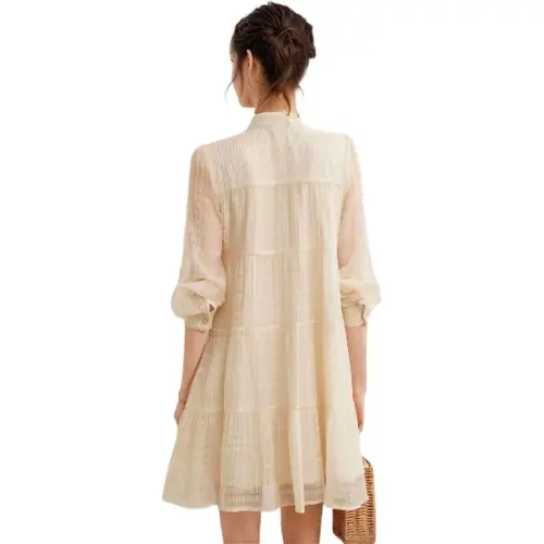 PLANE DRIFT Long Sleeved Dress Women's Apricot
