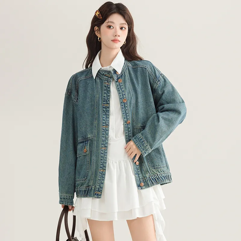 PLANE DRIFT Denim Jacket Unisex Blue-2
