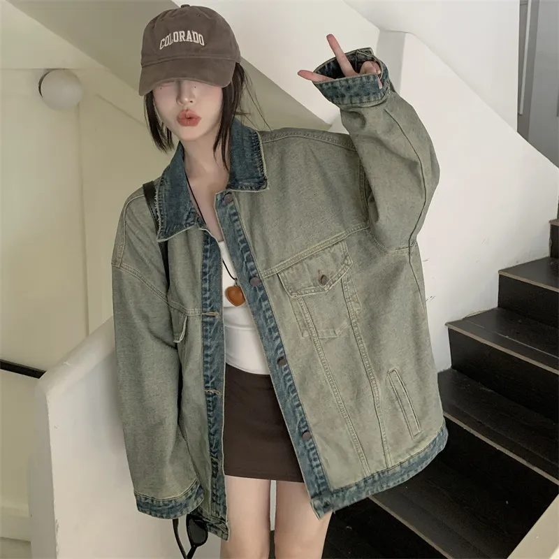PLANE DRIFT Denim Jacket Unisex Vintage Blue-1
