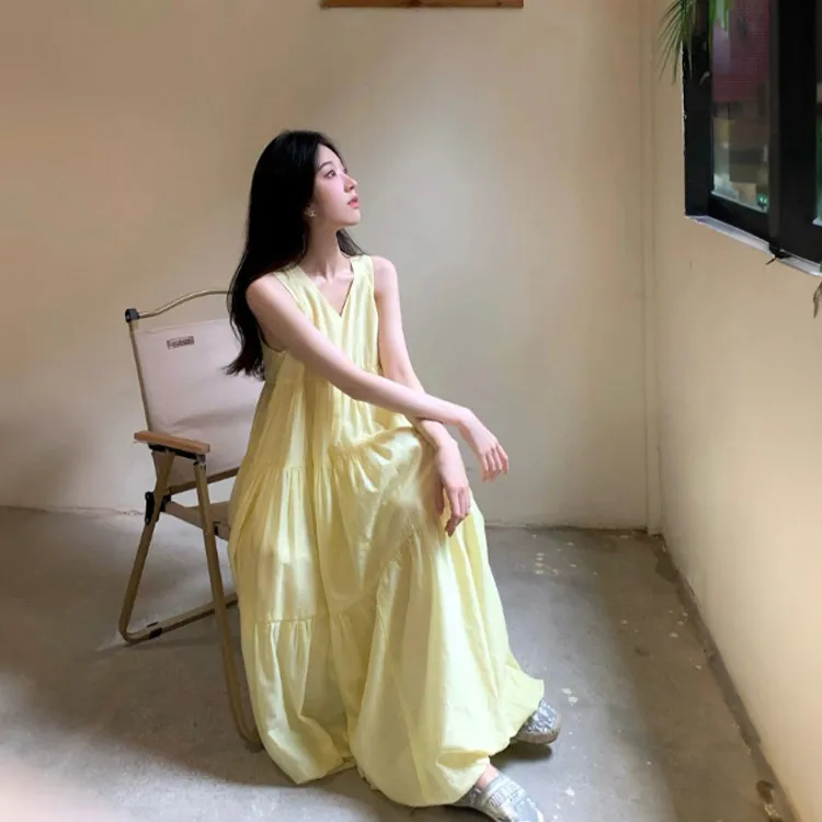 PLANE DRIFT Sleeveless Dress Women's Yellow-6