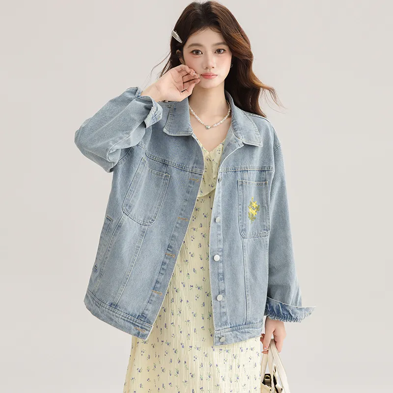 PLANE DRIFT Denim Jacket Unisex Light Blue-1