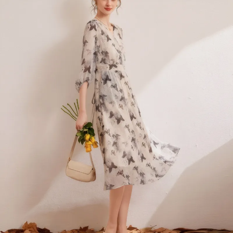 PLANE DRIFT Long Sleeved Dresses Women's Black-4
