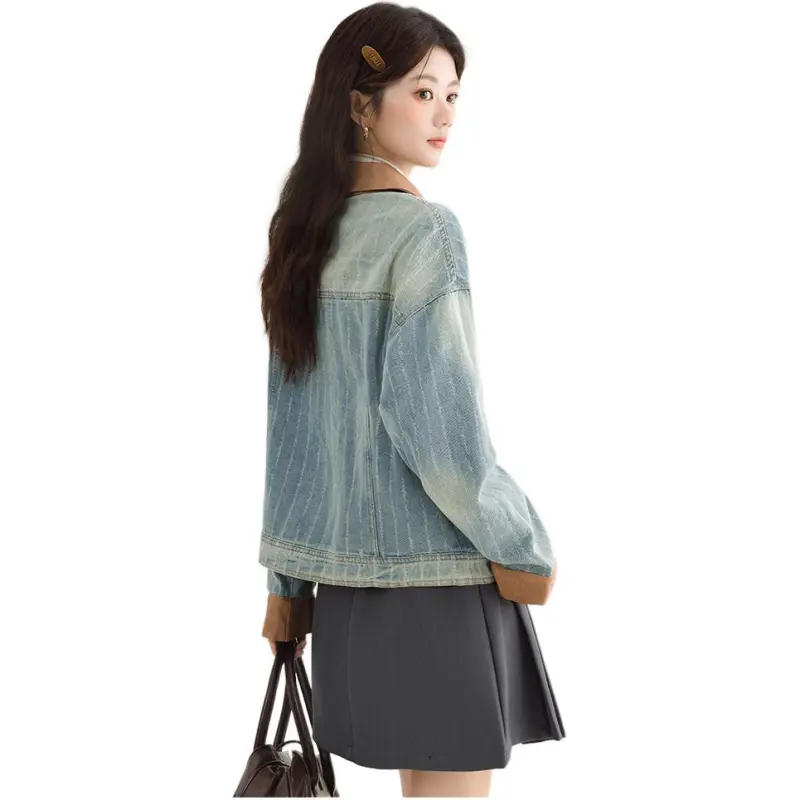 PLANE DRIFT Denim Jacket Women's Blue-0