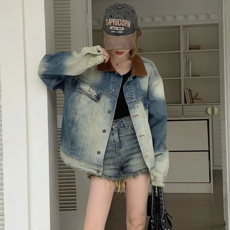 PLANE DRIFT Denim Jacket Women's Vintage Blue-5