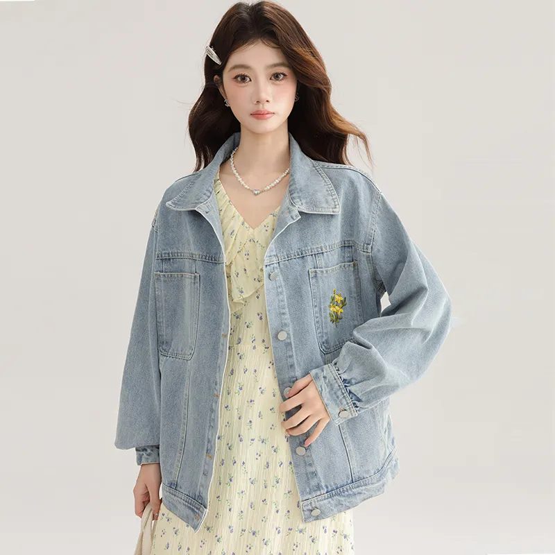 PLANE DRIFT Denim Jacket Unisex Light Blue-5