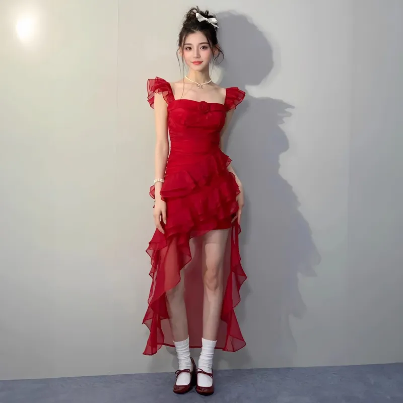PLANE DRIFT Sleeveless Dress Women's Red-5