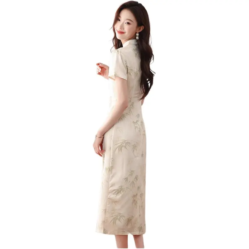 PLANE DRIFT Short Sleeved Dresses Women's Apricot-3