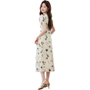 PLANE DRIFT Short Sleeved Dresses Women's Rice Grain Flower
