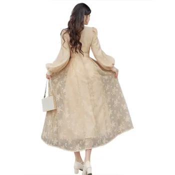PLANE DRIFT Long Sleeved Dresses Women's Almond Yellow