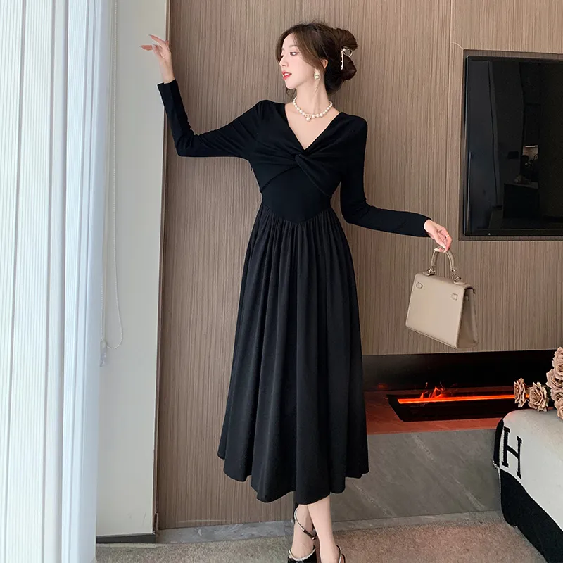 PLANE DRIFT Long Sleeved Dresses Women's Black-4