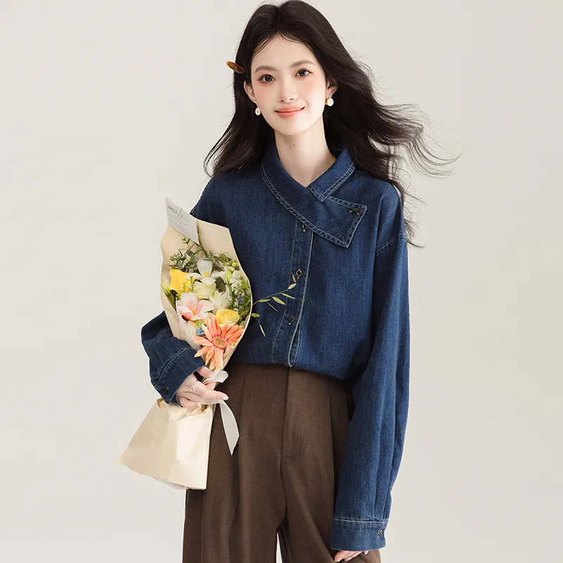 PLANE DRIFT Denim Jacket Women's Dark Blue-1