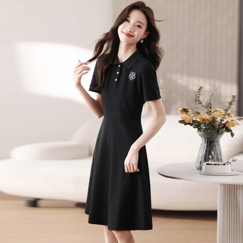 PLANE DRIFT Short Sleeved Dresses Women's Black-5