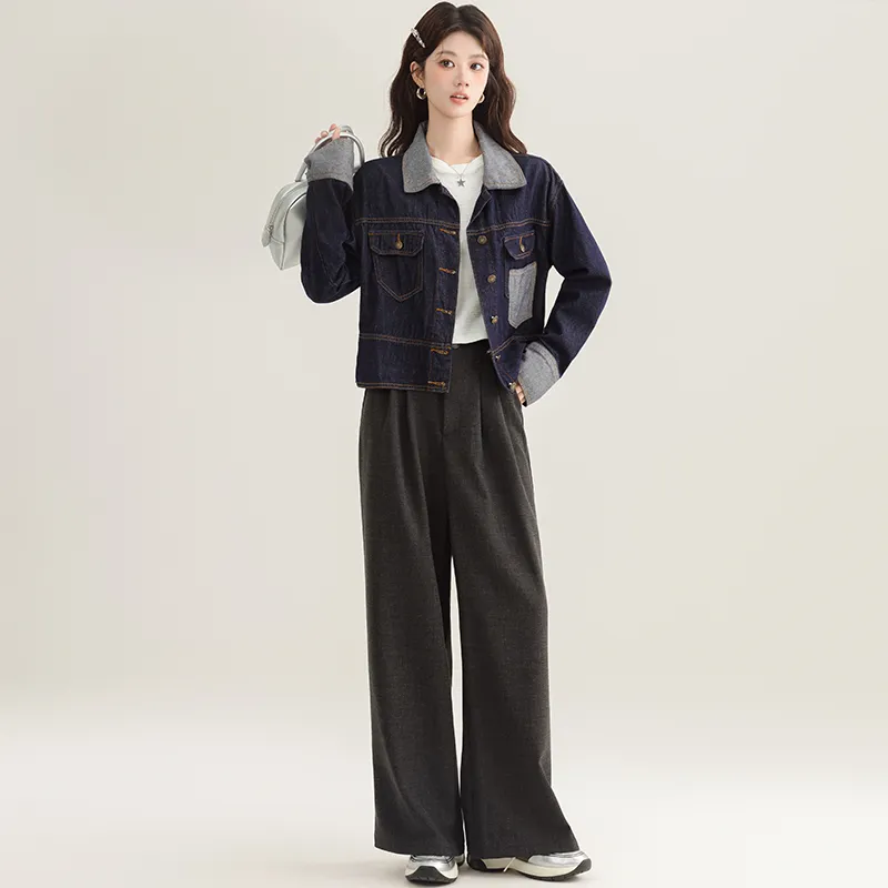 PLANE DRIFT Denim Jacket Women's Dark Blue-5