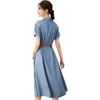 PLANE DRIFT Short Sleeved Dresses Women's Light Blue