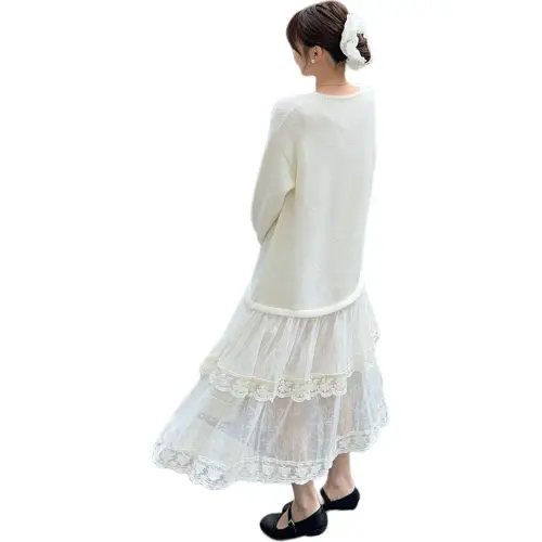 PLANE DRIFT Long Sleeved Dresses Women's White