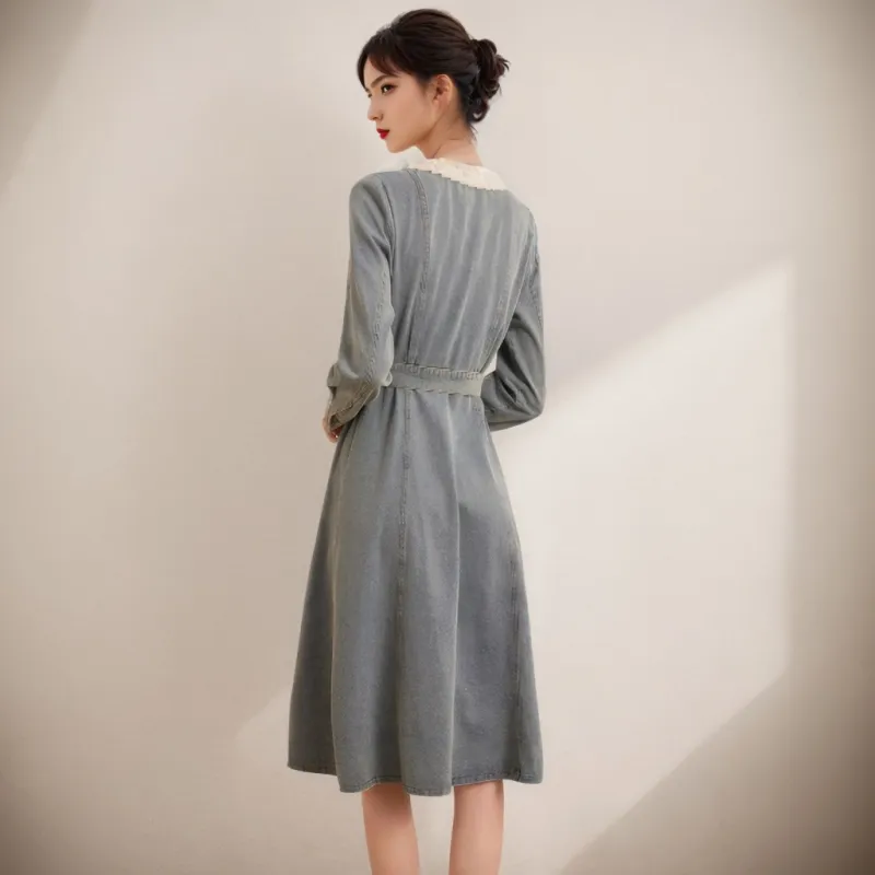 PLANE DRIFT Long Sleeved Dresses Women's Light Blue-2